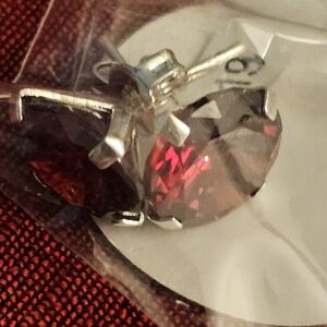 Elegant Silver and Purple Stud Earrings Red